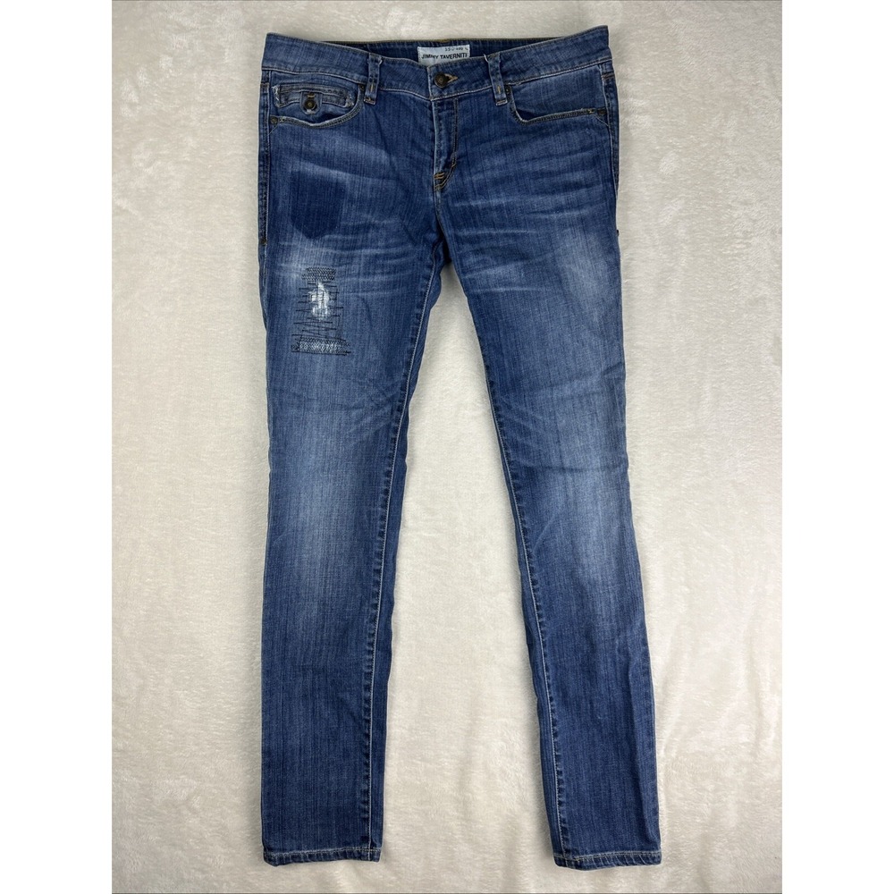 Jimmy Taverniti Jeans Women's 30 Straight Distressed Air Anti Exposure Denim